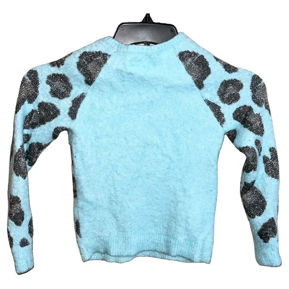 Justice Sweater Girls Size 10 Teal Gray Long Sleeve Kids